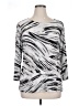 JM Collection Silver 3/4 Sleeve Top Size XL - photo 1