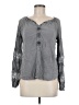 Solitaire 100% Rayon Gray Long Sleeve Blouse Size M - photo 1