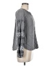 Solitaire 100% Rayon Gray Long Sleeve Blouse Size M - photo 4