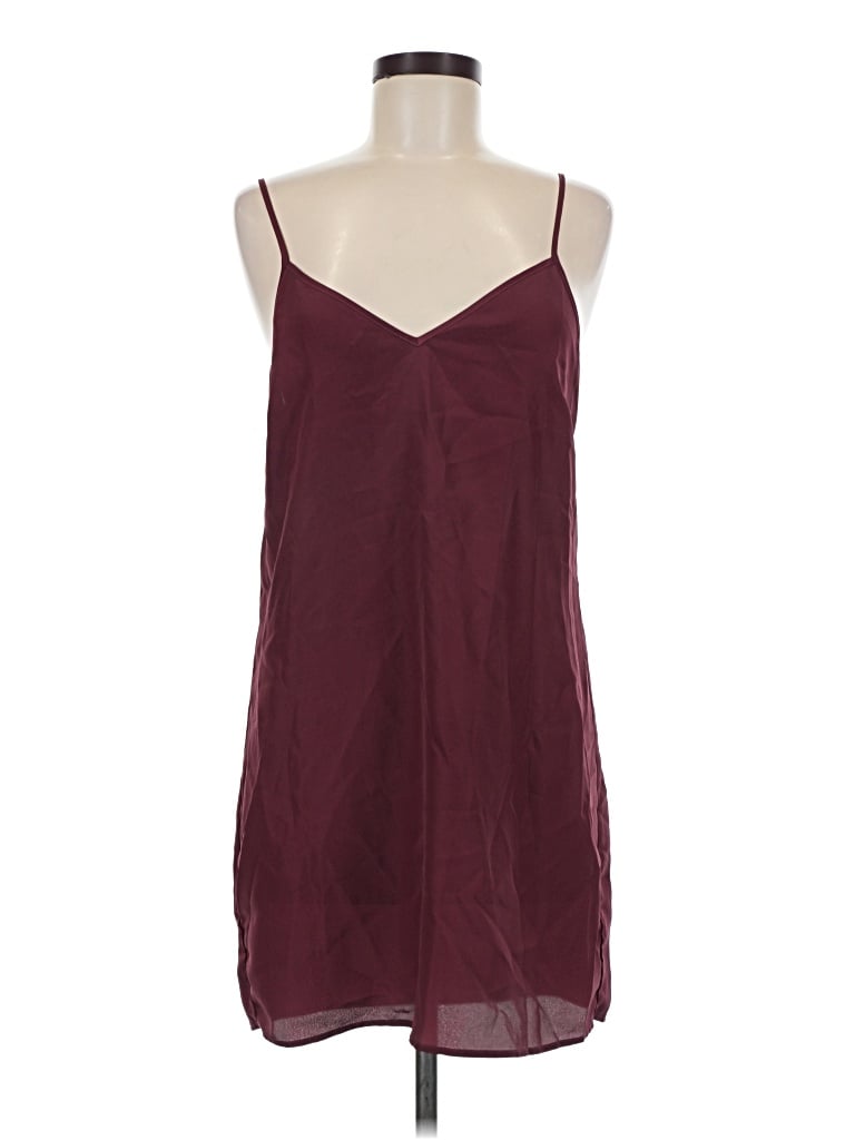 Pre-owned Ella Moss Sleeveless Silk Top Burgundy Strapless Neckline Tops
