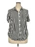 Torrid Stripes Ivory Short Sleeve Blouse Size 2X Plus (2) - photo 1