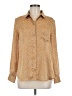 Equipment 100% Polyester Print Gold Orange Long Sleeve Blouse Size M - photo 1