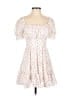 Trixxi 100% Polyester Hearts White Casual Dress Size S - photo 1