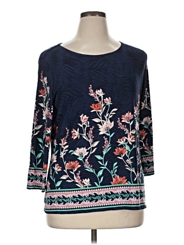 JM Collection 3/4 Sleeve Top (view 1)