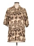 Cubavera 100% Viscose Print Tan Short Sleeve Button-Down Shirt Size L - photo 1