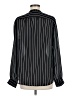 L'Agence 100% Silk Stripes Black Long Sleeve Silk Top Size Med (2) - photo 2
