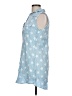 Sim & Sam 100% Rayon Stars Blue Sleeveless Button-Down Shirt Size L - photo 5