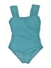 Jantzen Solid Teal One Piece Swimsuit Size 8 - photo 1