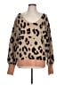 GB 100% Acrylic Animal Print Tan Pullover Sweater Size L - photo 1