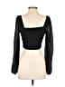Privy 100% Polyester Black 3/4 Sleeve Blouse Size S - photo 2