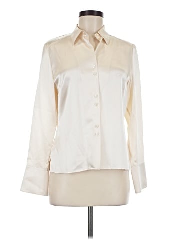 Caslon Long Sleeve Silk Top (view 1)