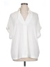 CAbi 100% Polyester Solid White Short Sleeve Polo Size XL - photo 1