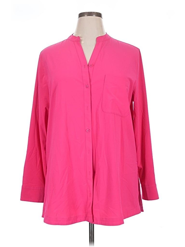 Pre-owned Zenergy By Chico's 3/4 Sleeve Blouse In Pink