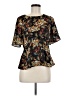 Hem & Thread 100% Polyester Black Short Sleeve Blouse Size M - photo 1