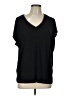 Edgely Color Block Solid Black Short Sleeve T-Shirt Size L - photo 1