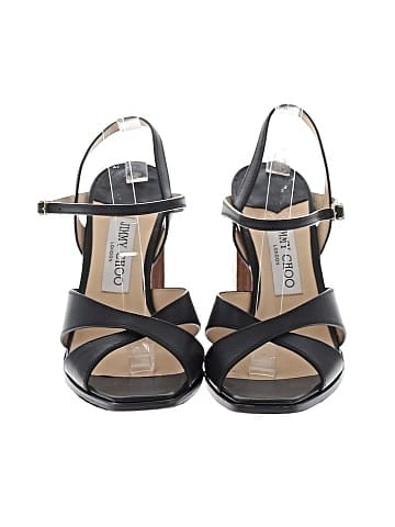 Jimmy Choo Leather Block Heel Sandals (view 2)