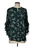 Vince Camuto 100% Polyester Floral Teal 3/4 Sleeve Blouse Size L - photo 1