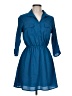 Bebop Solid Blue Casual Dress Size L - photo 1