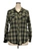 Torrid 100% Cotton Plaid Green Long Sleeve Button-Down Shirt Size 2X Plus (2) - photo 1