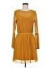Leith Solid Yellow Casual Dress Size M - photo 1