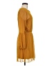 Leith Solid Yellow Casual Dress Size M - photo 4
