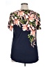 JM Collection Blue Short Sleeve Blouse Size XL - photo 2