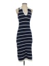 Dee Elly 100% Polyester Stripes Blue Casual Dress Size S - photo 1