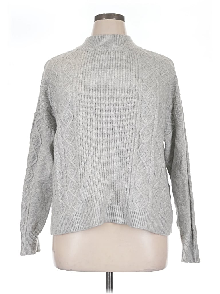 Pre-owned Express Turtleneck Sweater In Gray
