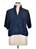 Ann Taylor LOFT Blue 3/4 Sleeve Button-Down Shirt Size XL - photo 1