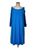 JM Collection Solid Blue Casual Dress Size L - photo 1