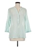 Tommy Bahama 100% Cotton Teal 3/4 Sleeve Blouse Size M - photo 1
