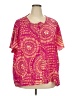 Unbranded 100% Polyester Pink Short Sleeve Blouse Size 4XL - photo 1