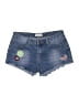 Angel Kiss Graphic Blue Denim Shorts Size 9 - photo 1