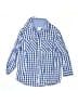 Weatherproof Checkered-gingham Blue Long Sleeve Button-Down Shirt Size 8 - photo 1