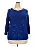 JM Collection Stars Blue 3/4 Sleeve Top Size 2X - photo 1