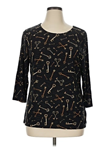 JM Collection 3/4 Sleeve Top (view 1)