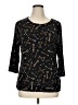 JM Collection Black 3/4 Sleeve Top Size XL - photo 1