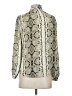 J.Crew 100% Polyester Animal Print Silver Long Sleeve Blouse Size 2 - photo 2