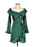 Never Fully Dressed Animal Print Green Cocktail Dress Size S - photo 1