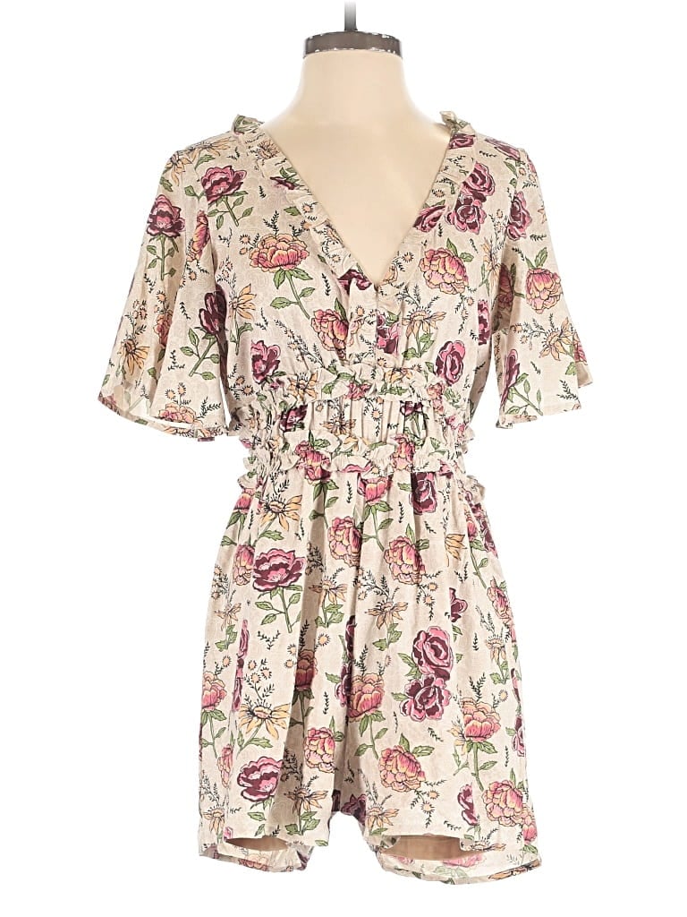 Pre-owned Rock & Roll Denim Romper In Ivory