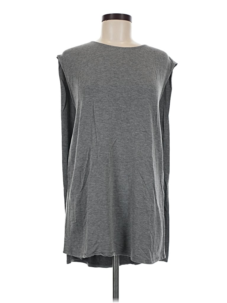 Pre-owned Kit And Ace Long Sleeve Top Gray Crew Neck Tops