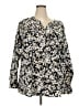 Croft & Barrow 100% Polyester Floral Black 3/4 Sleeve Blouse Size 2X - photo 1