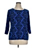 JM Collection Blue 3/4 Sleeve Top Size XL - photo 1