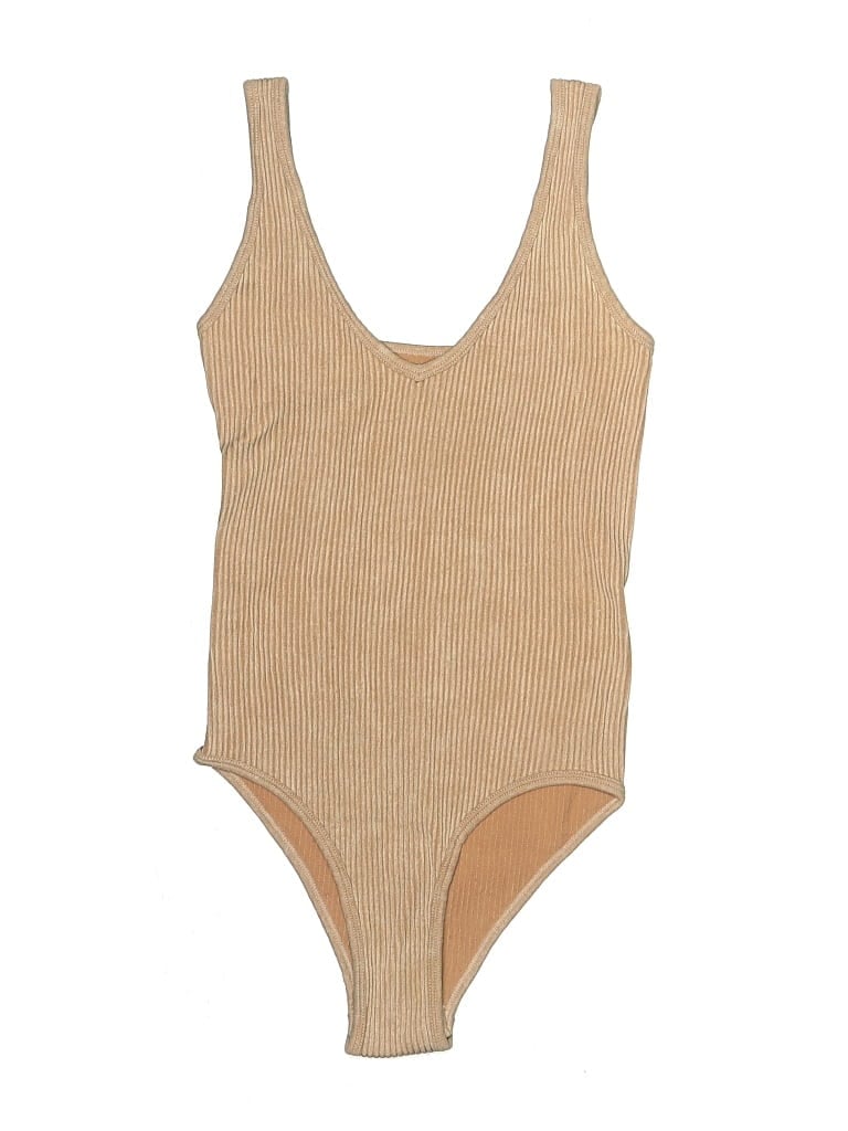 Pre-owned Aura Bodysuit In Tan