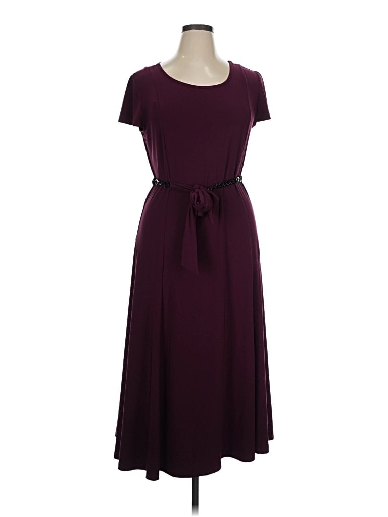Pre-owned Nina Leonard Casual Dress In Burgundy
