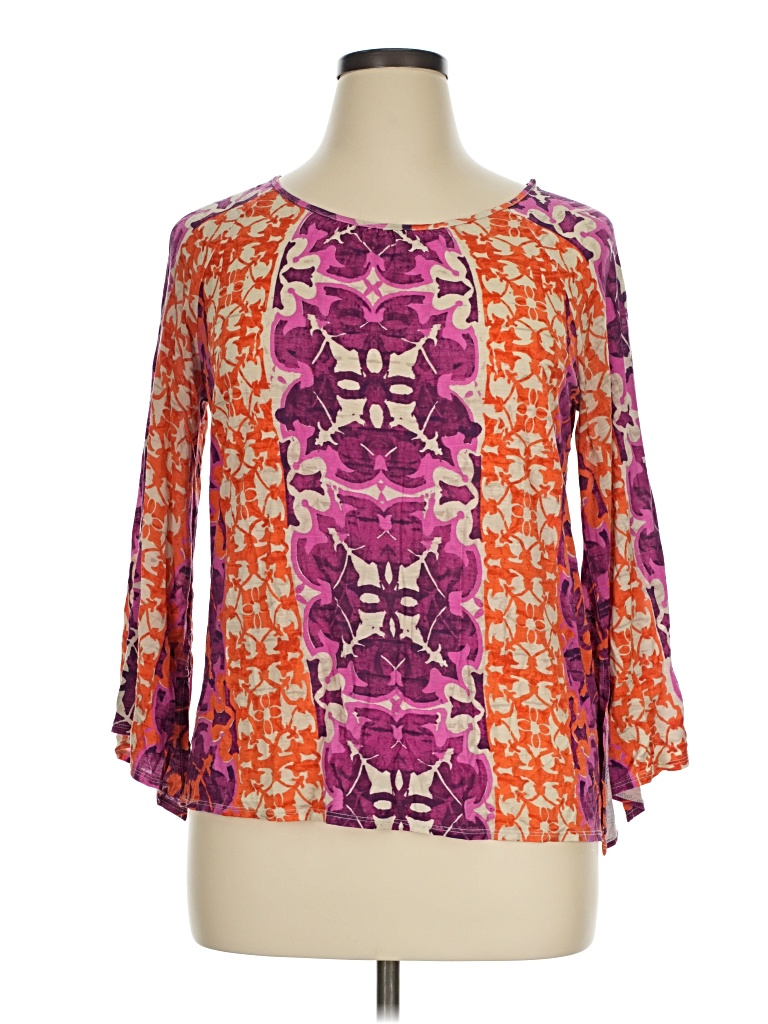 Pre-owned Chico's 3/4 Sleeve Blouse In Purple