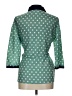 Yumi 100% Polyester Polka Dots Teal 3/4 Sleeve Blouse Size 10 - photo 2