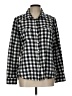 Per Se Checkered-gingham Black Long Sleeve Button-Down Shirt Size L - photo 1