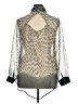 Mod modele! 100% Polyester Chevron-herringbone Silver Long Sleeve Blouse Size 1X - photo 2