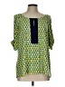 Kaari Blue Green Short Sleeve Blouse Size L - photo 1